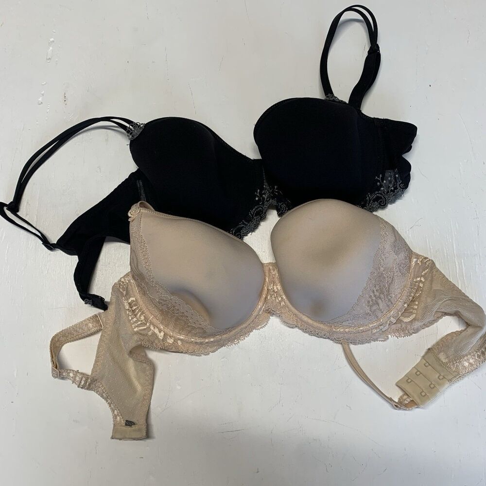 Simone Perele Lot Of 2 Women Delice 3D Molded French Style Bra Nude, Black  32F